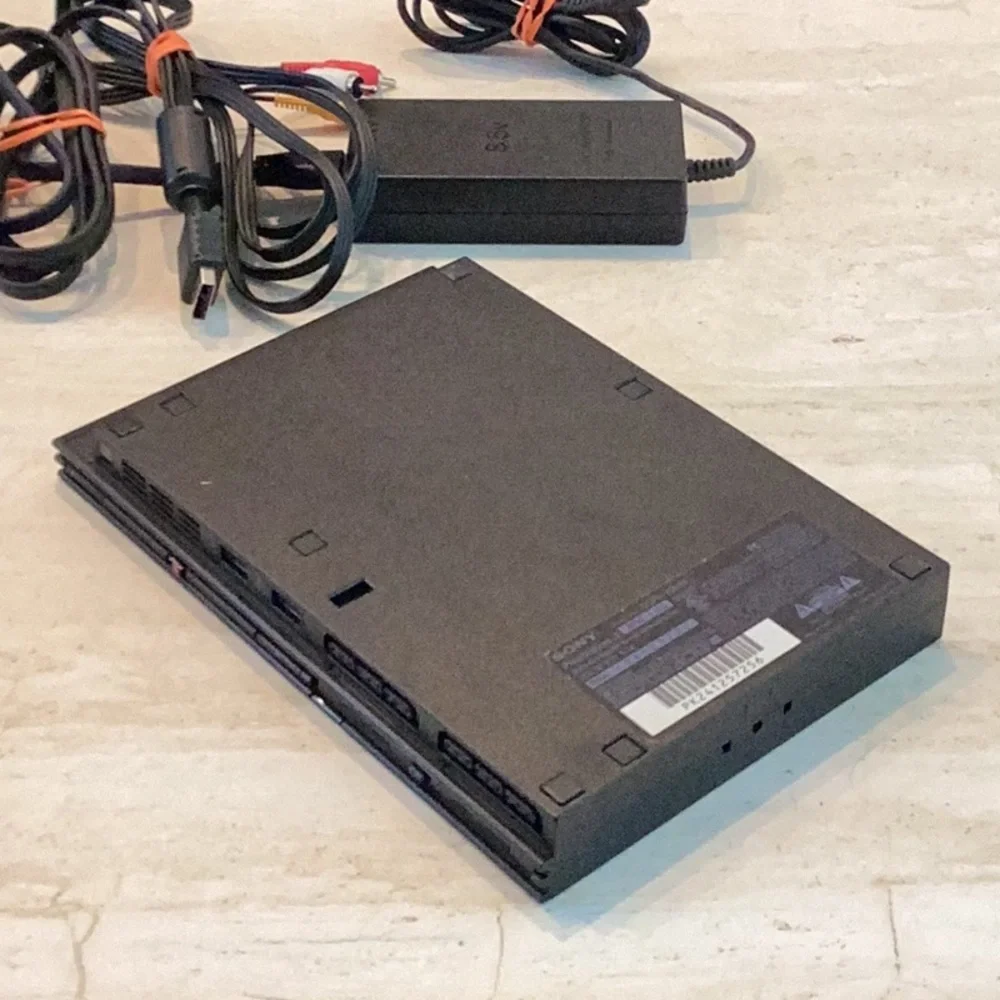 PlayStation 2 Slim Console PS2 & 2 Controllers & 5 Games Complete OEM Sony
